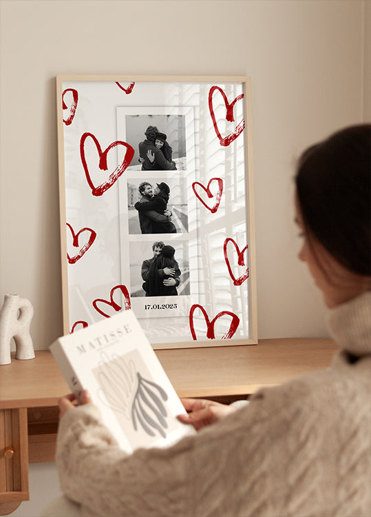 Couple Personalized Polaroid Photo Collage Poster