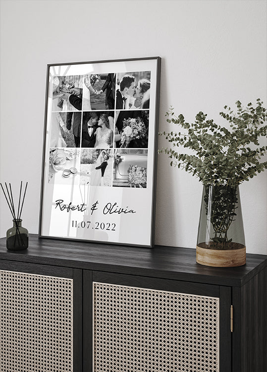 Personalized Wedding Photo Collage Poster