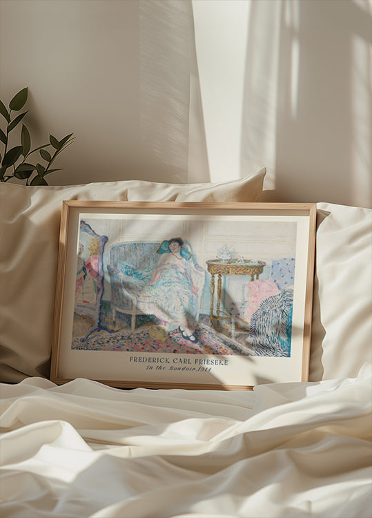 In the Boudoir Feminine Interior Impressionist, Frederick Carl Frieseke 1914 Poster