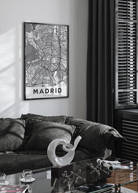 Madrid White Poster