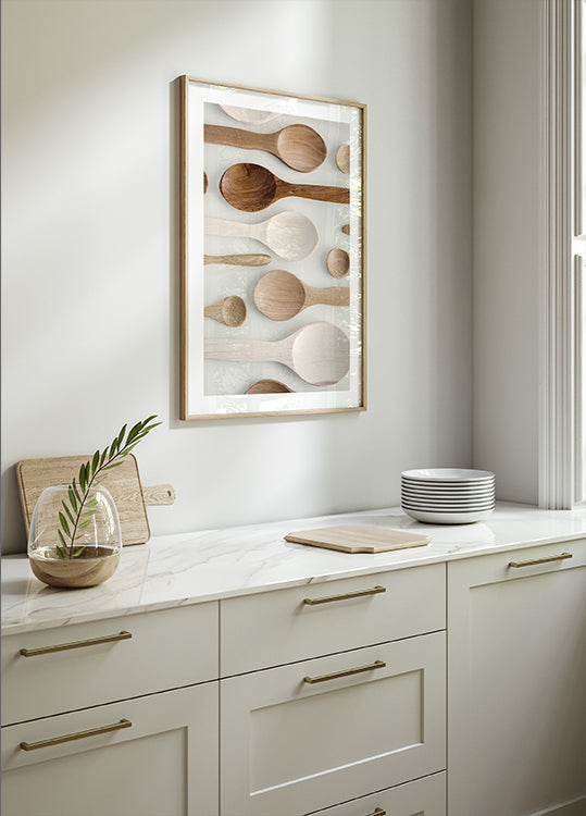 Wooden Spoons Arrangement Poster