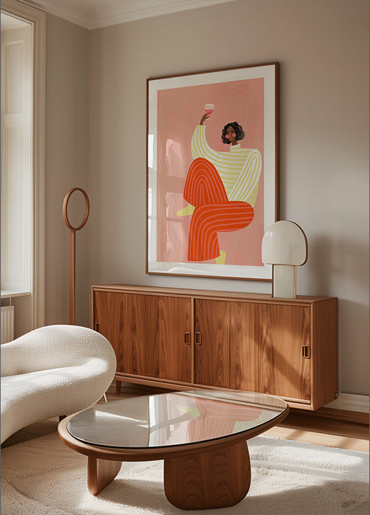 The Woman With The Glass of Wine Poster