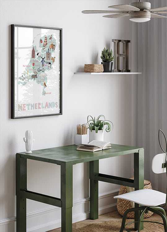 The Netherlands Illustration by Artist Carla Daly Poster