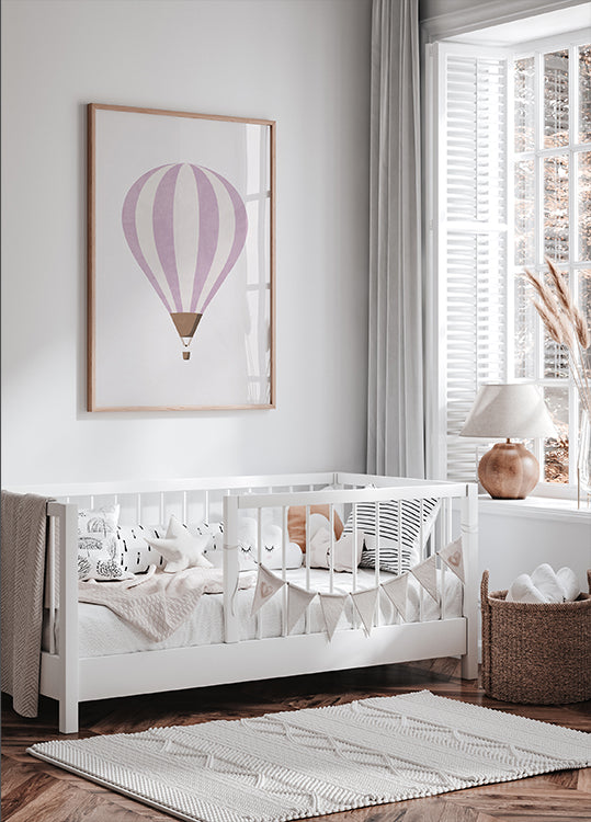 Pink Hot Air Balloon Poster
