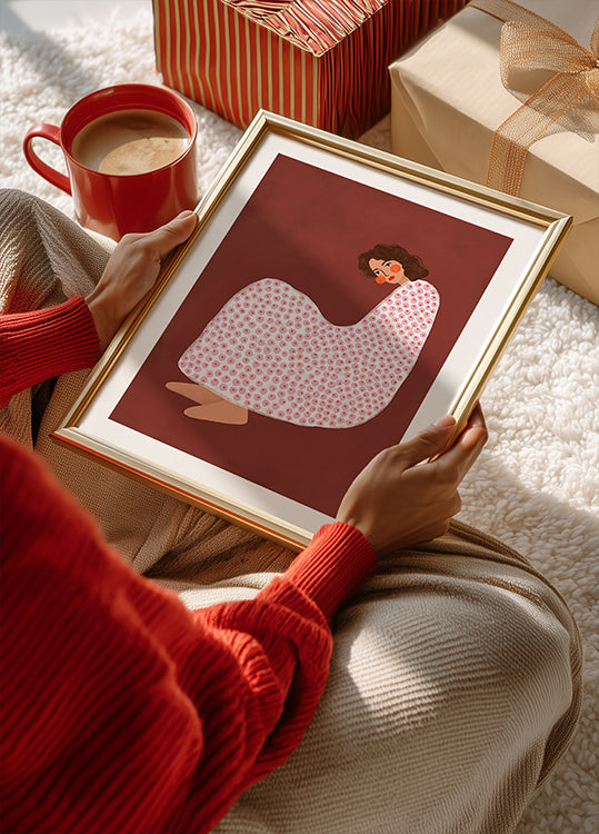 Woman in Dotted Dress Poster