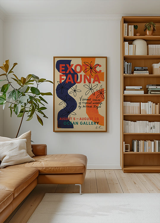 Exotic Fauna Retro Art Poster