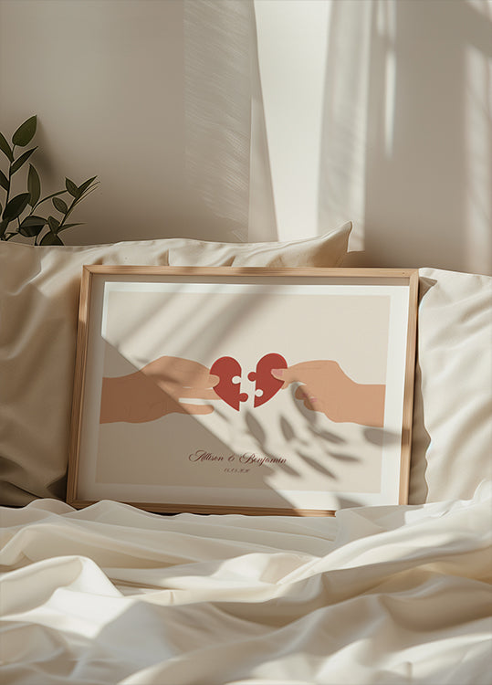 The Missing Piece of Us, Two halves of a Heart Personalized Poster