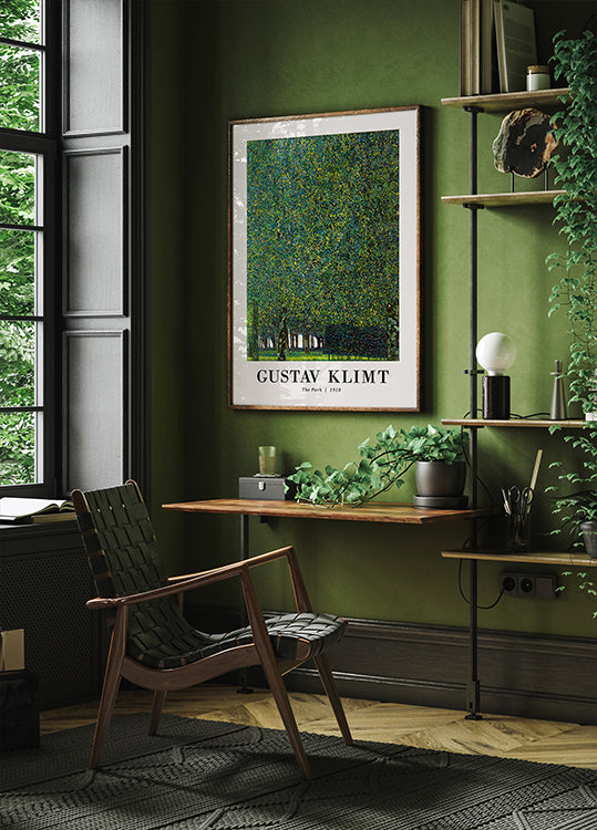 The Park, pointillist landscape tree Poster