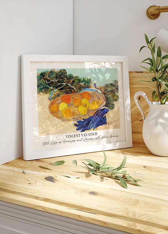 Still Life of Oranges and Lemons with Blue Gloves by Vincent van Gogh Poster