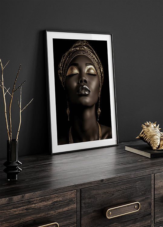 African Golden Beauty Poster