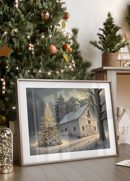 Christmas Barn Poster