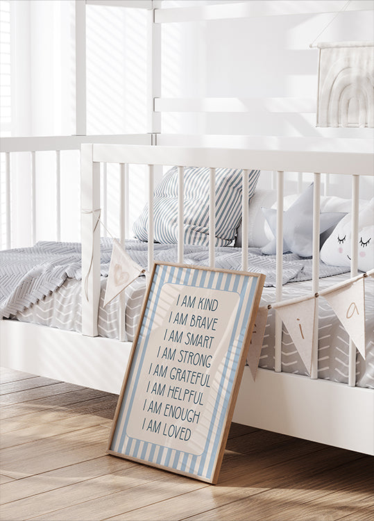 Boys Affirmations, Positive Self-Talk Poster