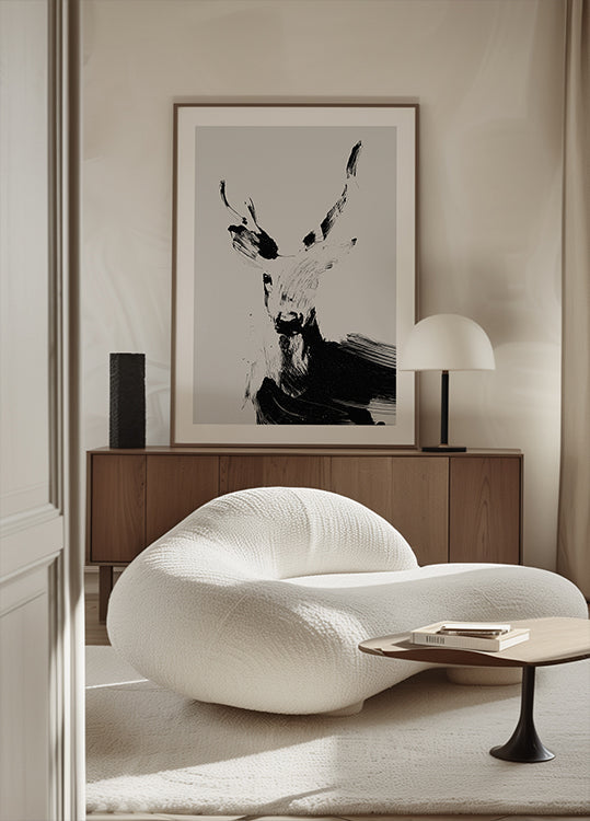 Brushstroke Deer II Poster