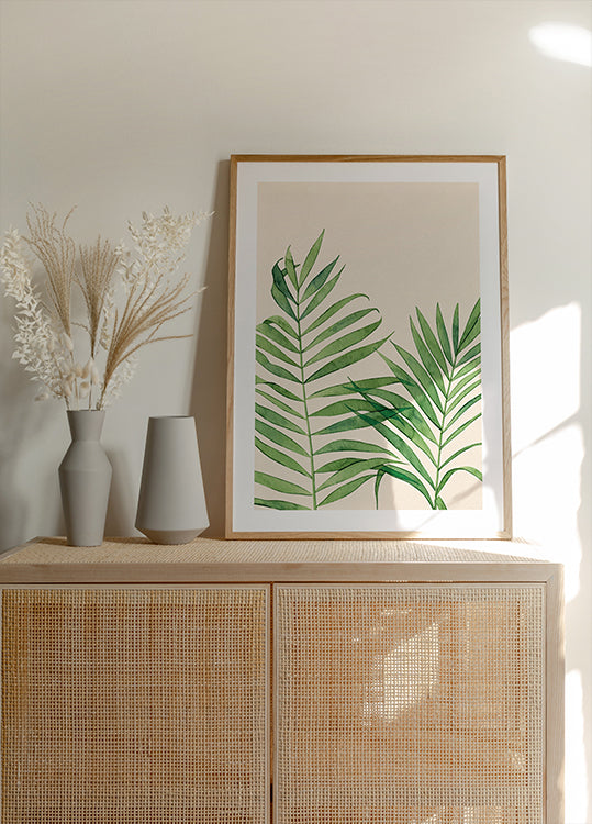 Watercolor Palm Leaf Poster