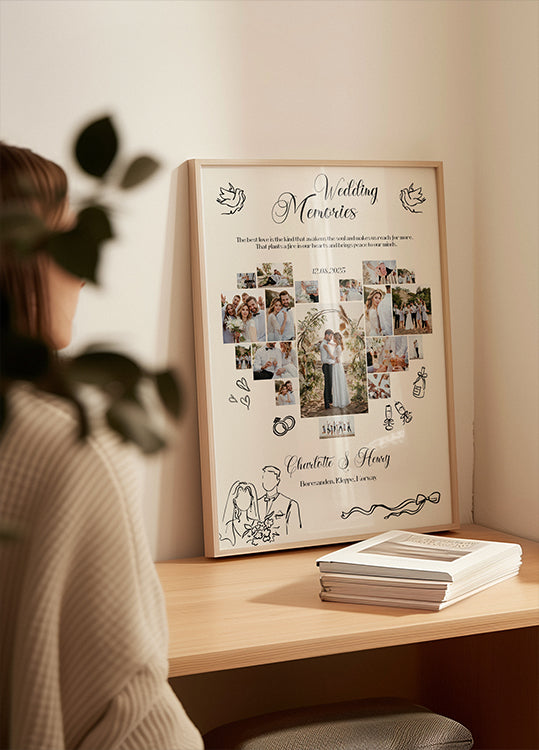 Wedding Memories Photo Collage Poster