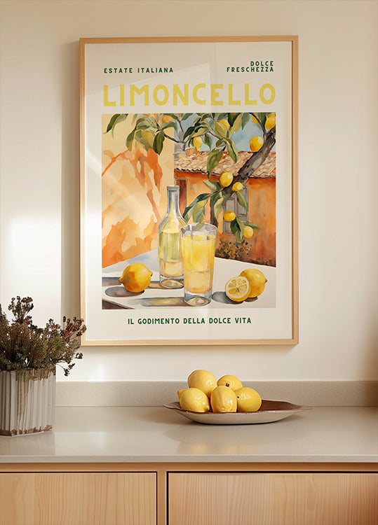Limoncello, Aquarell, Fresh Poster