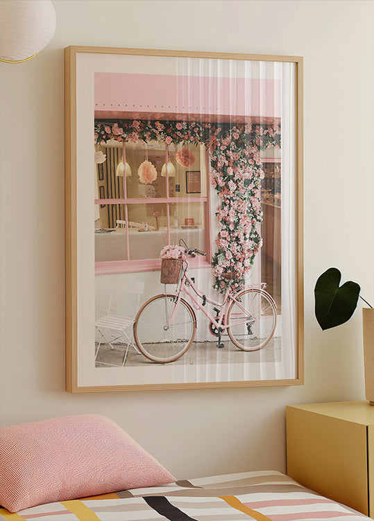 A Pink Bicycle in Bloom Poster