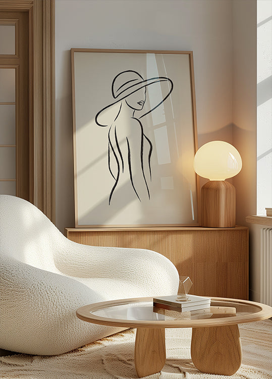 Elegant Woman Outline Poster