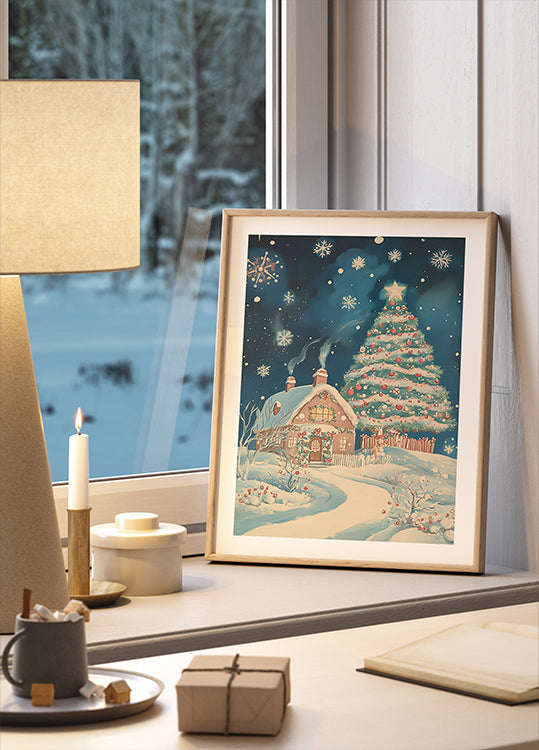 Snow Christmas Town Poster