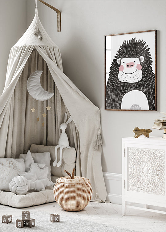 Smiling Gorilla Illustration Poster