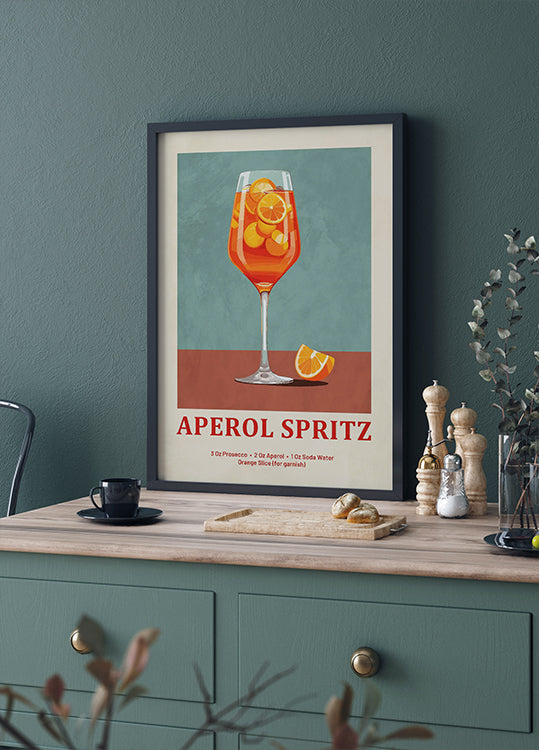 Aperol Spritz Cocktail Recipe Poster