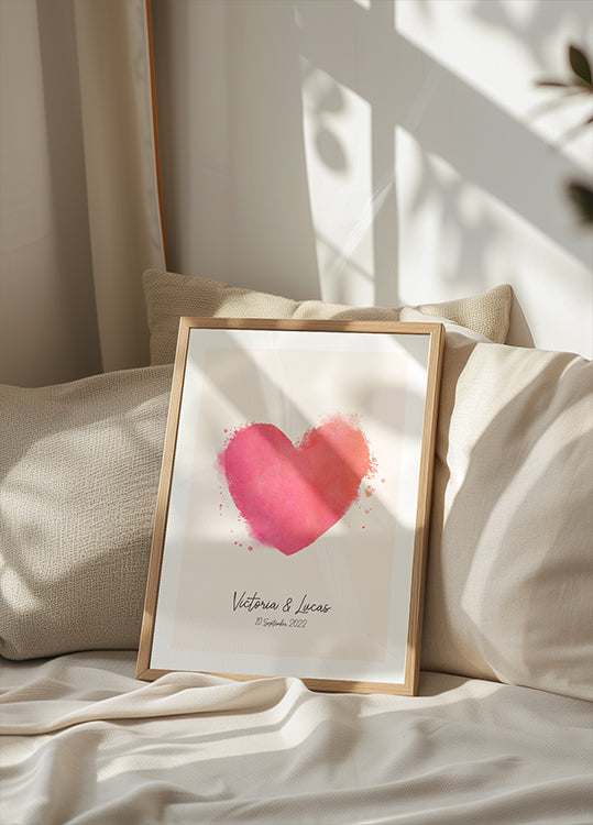 Watercolor Heart Personalized Poster