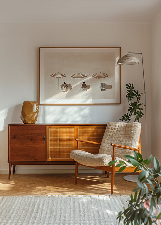 Striped Umbrellas Poster