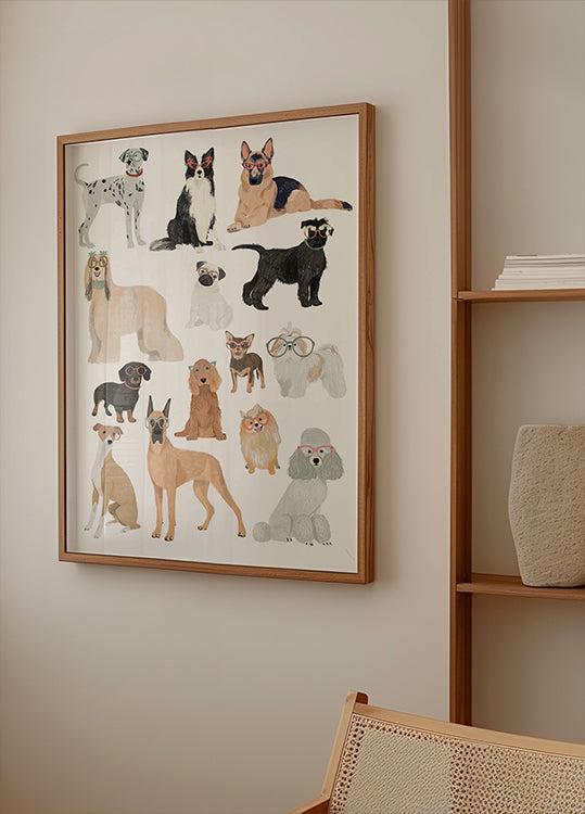 Dogs in glasses Print