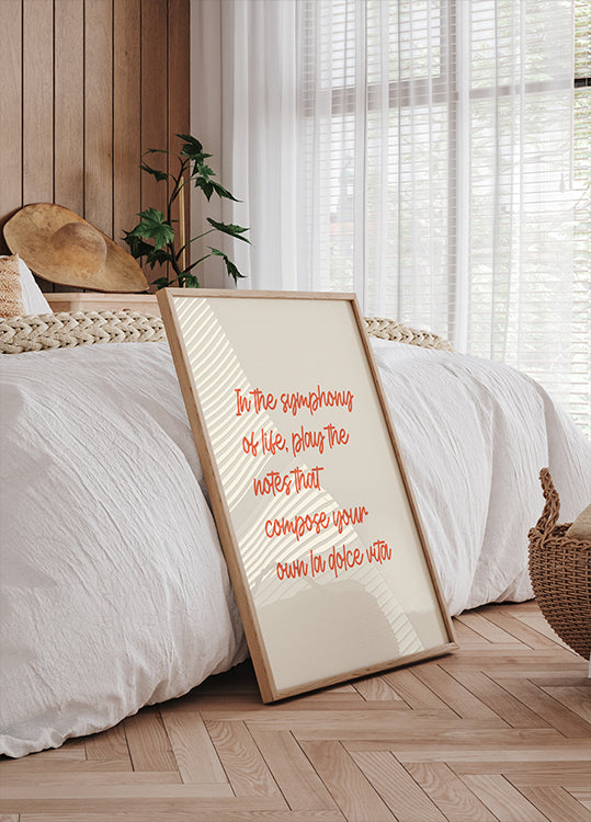 La Dolce Vita Symphony, Inspirational Quote Poster