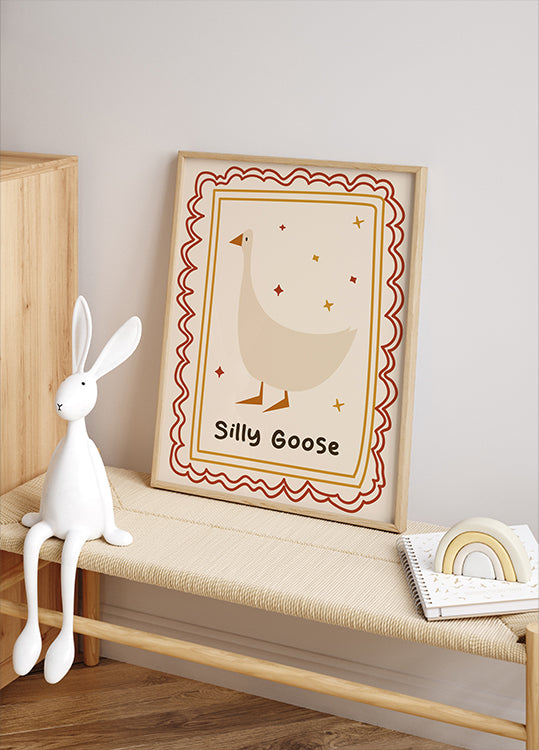 Silly Goose Illustration Poster