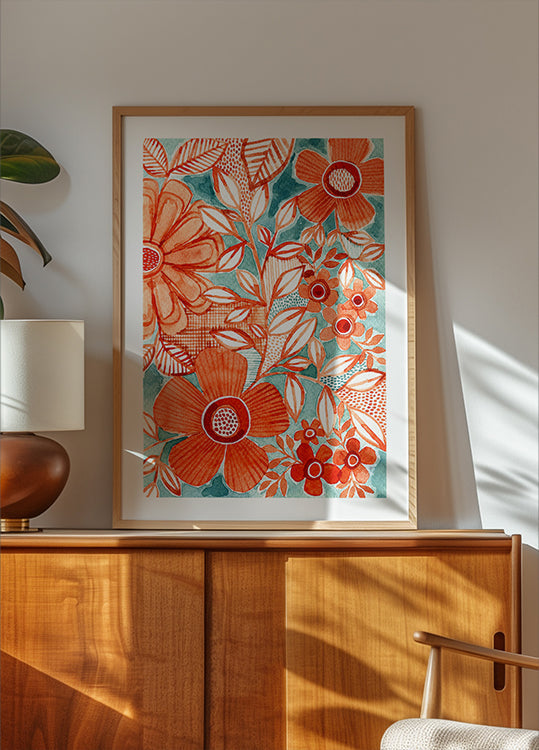 Red Daisies Poster