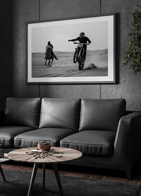 Motocross and Horse Race Poster