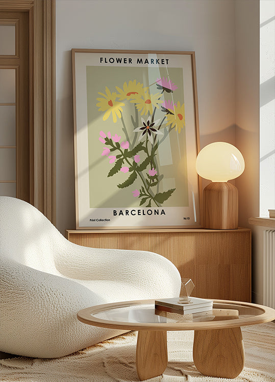 Flower Market Barcelona Poster