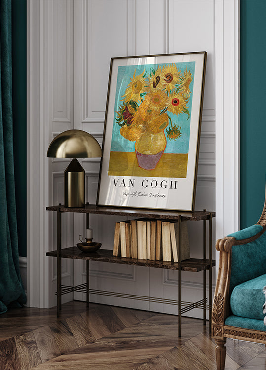 Vase with Twelve Sunflowers Poster