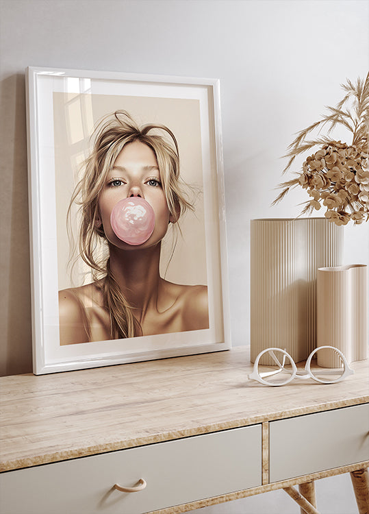 Bubble Gum Pop Portrait  Poster