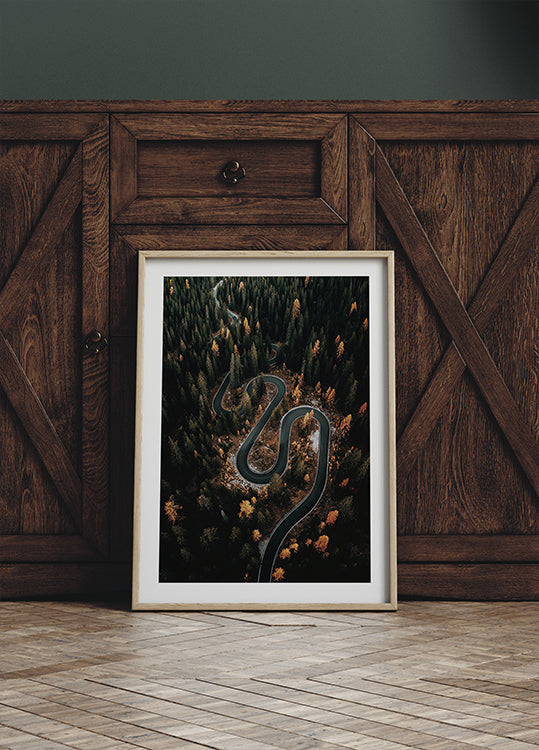 Winding Road in the Forest Poster