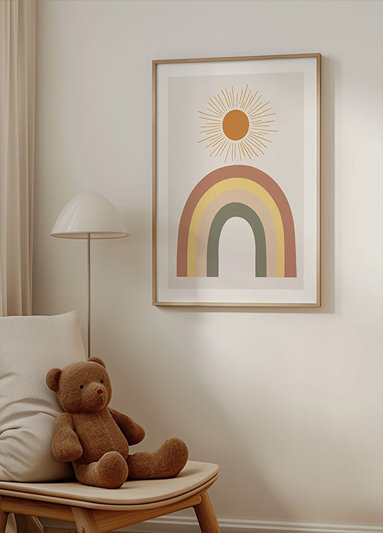 Warm Rainbow and Sunbeam Poster