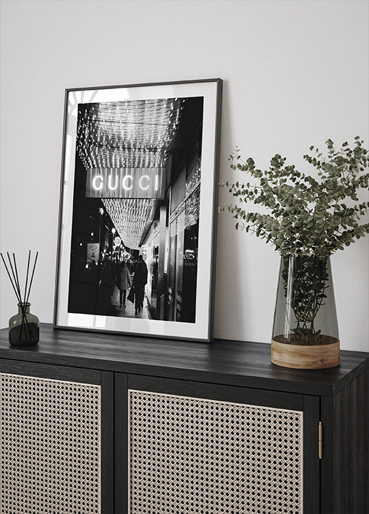 Gucci Black & White Night Lights Poster