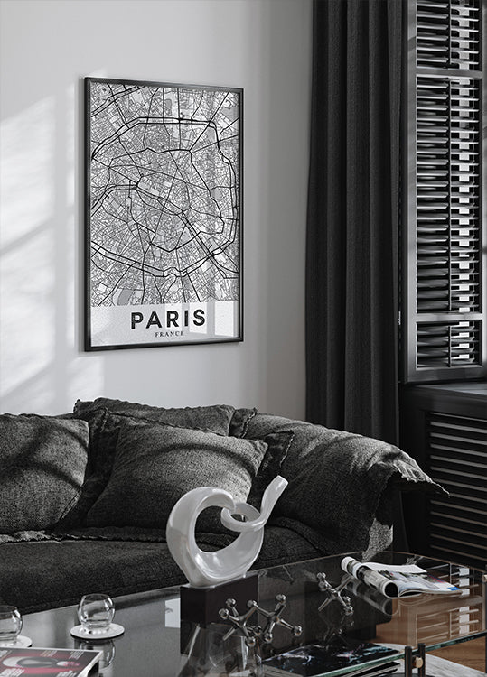 Paris White Poster