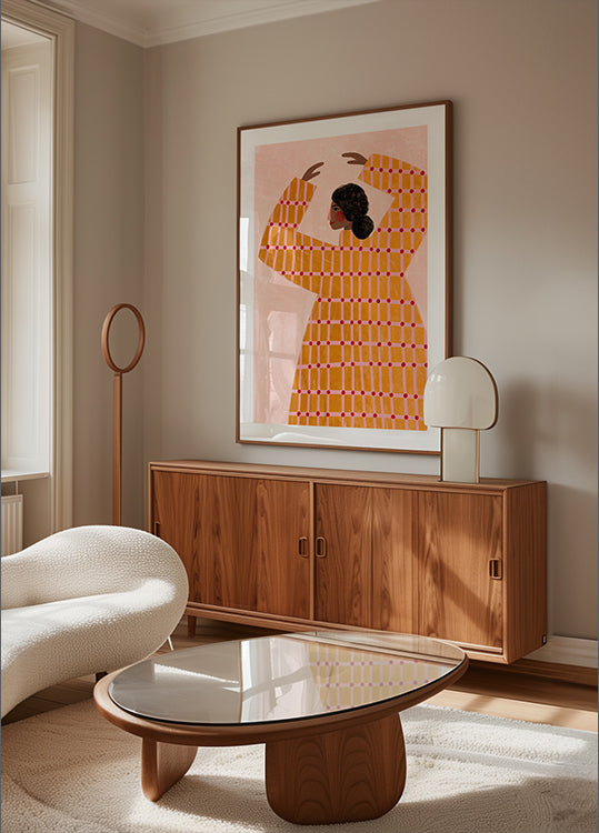 The Woman With the Checked Dress Poster