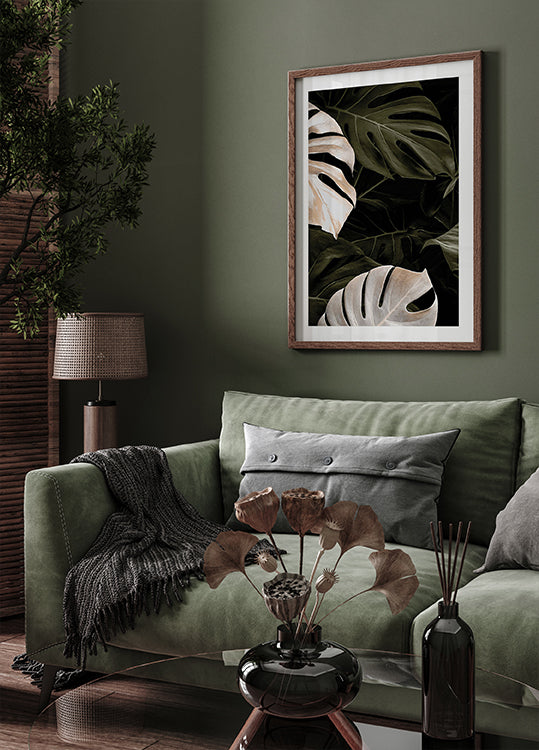 Golden Monstera №1 Poster