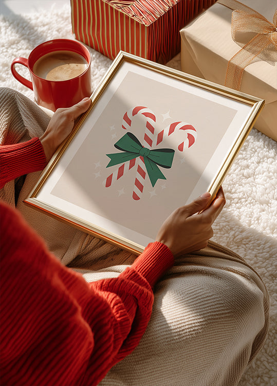 Christmas Candy Canes Poster