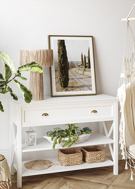 Tuscan Cypress Street Poster