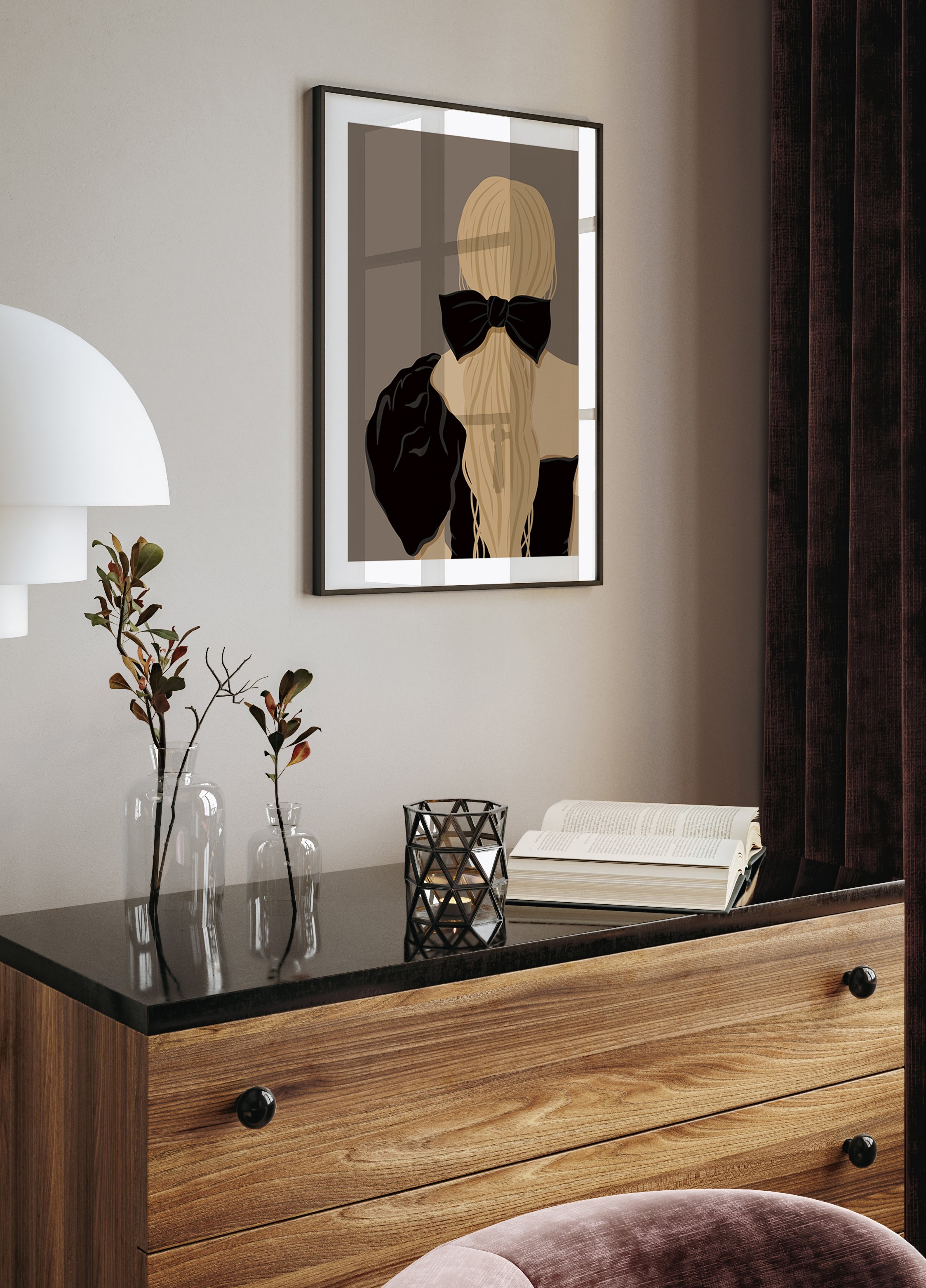 Woman with Black Bow  Poster