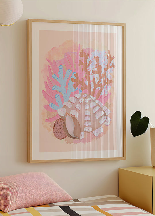 Pink Seashells Poster