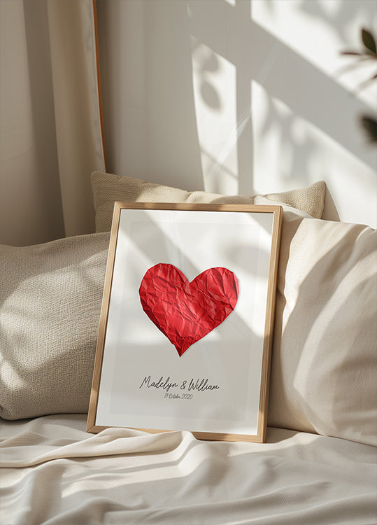 Paper Heart Personalized Poster