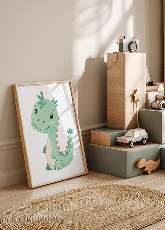 Green Dinosaur Poster