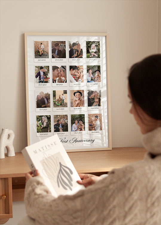 Anniversary Memories, Romantic Photo Collage Poster