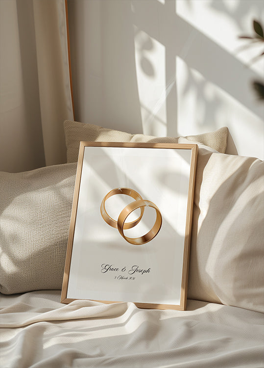 Forever Entwined in Gold, Wedding Ring Personalized Poster