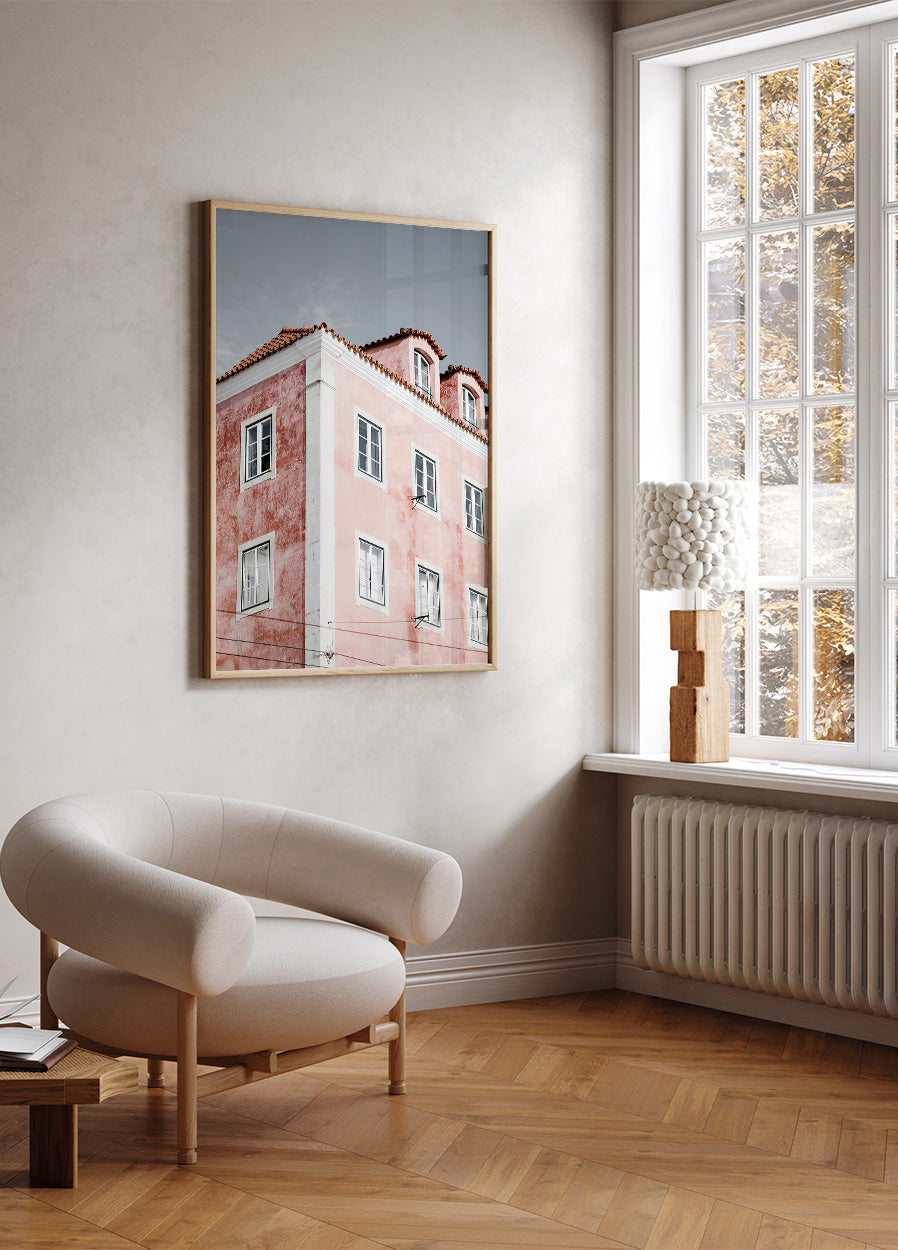 Pink Building in Lisbon Poster